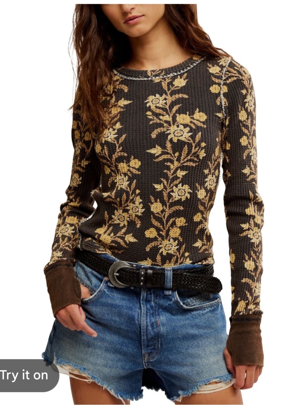 Free People - Pretty Little Thermal top shirt blouse